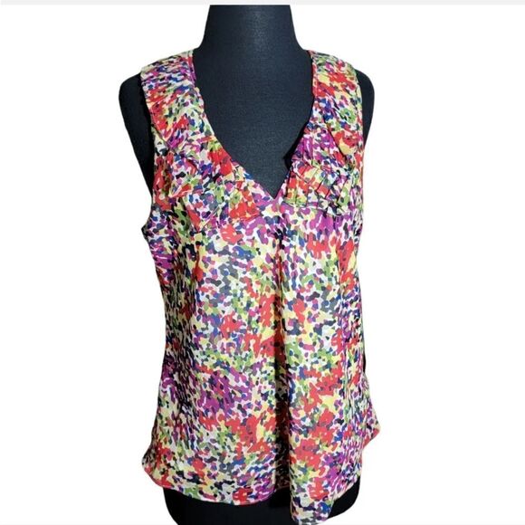 Nine West floral print blouse sleeveless  sz 12 - Picture 1 of 9